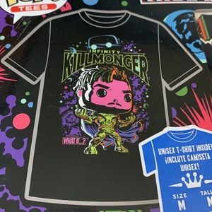 Infinity Killmonger bobblehead neon and Tee shirt set